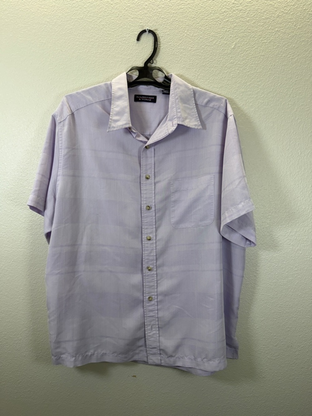 Roundtree & Yorke Short-Sleeve Button-Up Shirt - Light Lavender